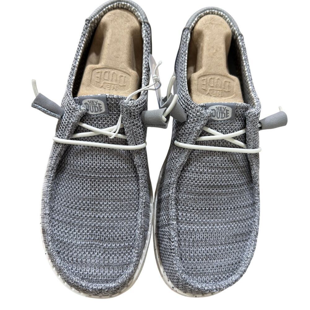 NEW HeyDude Women's Wendy Stretch Soz Slip-On casual Shoes Lt Grey Size W7